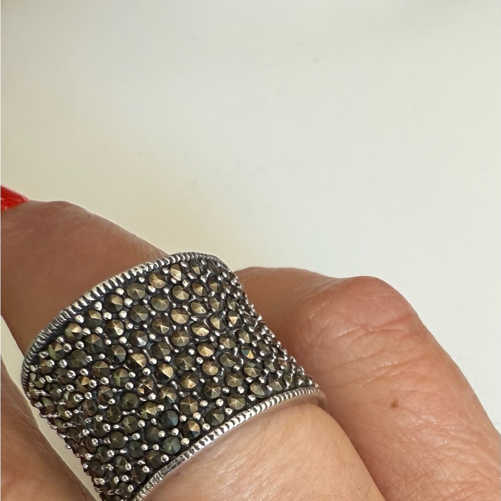 Statement Sterling Silver and Marcasite Band